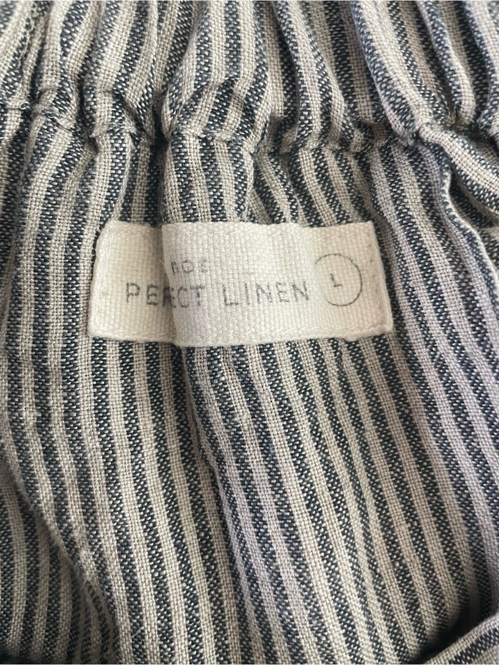 notPERFECTLINEN Striped Marseille Button-Front Skirt Large - Picture 3 of 3